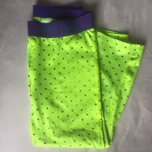 Kids Nike Dri-Fit Neon Yellow Leggings